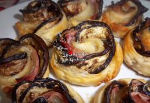 Rose di pasta sfoglia con melanzane