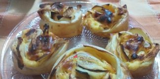 Girelle di sfoglia con crema pasticcera, mele e cannella