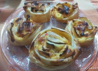 Girelle di sfoglia con crema pasticcera, mele e cannella