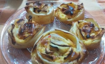 Girelle di sfoglia con crema pasticcera, mele e cannella