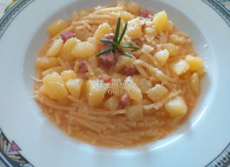 Pasta risottata con patate, pancetta e grana